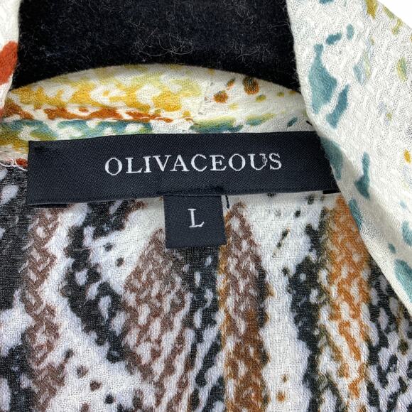 Olivaceous Snakeskin Abstract Print Kimono Cardigan Women's L Draped Open Front - Picture 5 of 7